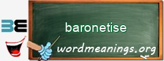 WordMeaning blackboard for baronetise